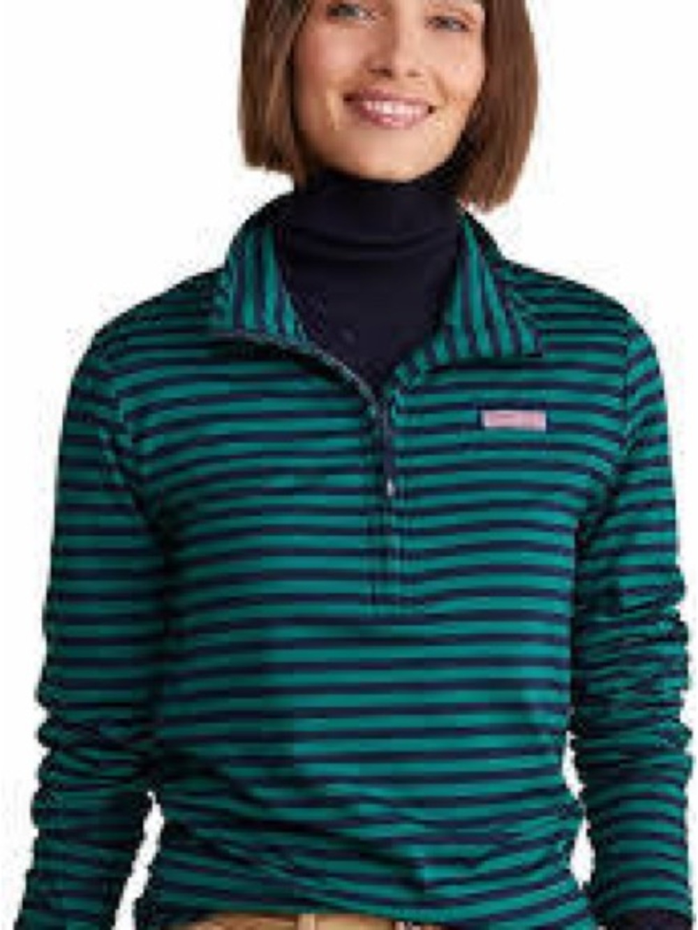 Vineyard Vines Women’s Sankaty Striped Shep Shirt 1/4 Zip Pullover - Small (EUC)